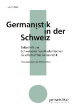 Coverbild von Germanistik in der Schweiz (GiS) Heft 11/2014