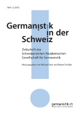 Coverbild von Germanistik in der Schweiz (GiS) Heft 12/2015