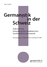 Coverbild von Germanistik in der Schweiz (GiS) Heft 13/2016